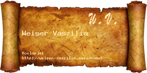 Weiser Vaszilia névjegykártya